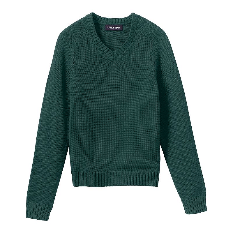 Boys 2-20 Lands End School Uniform V-neck Sweater, Boys, Size: XS, Green