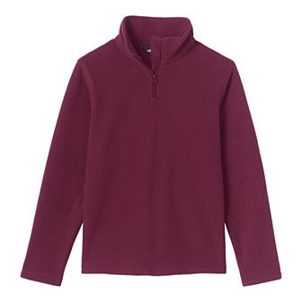 Kids 2-20 Lands' End School Uniform Lightweight Fleece Quarter Zip Pullover
