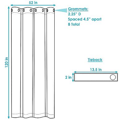 Sunnydaze Outdoor Blackout Curtain Panel with Grommets