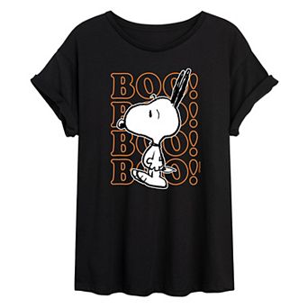 Juniors' Peanuts "Boo!" Snoopy Oversized Graphic Tee