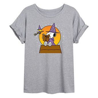 Juniors' Peanuts "Magic Potions" Snoopy Wizard Oversized Graphic Tee