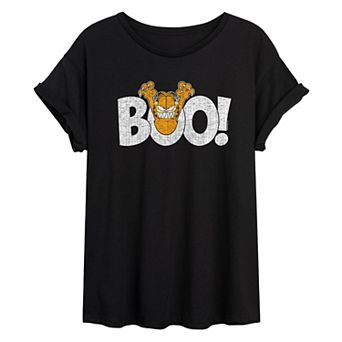 Juniors' Garfield "Boo" Oversized Graphic Tee