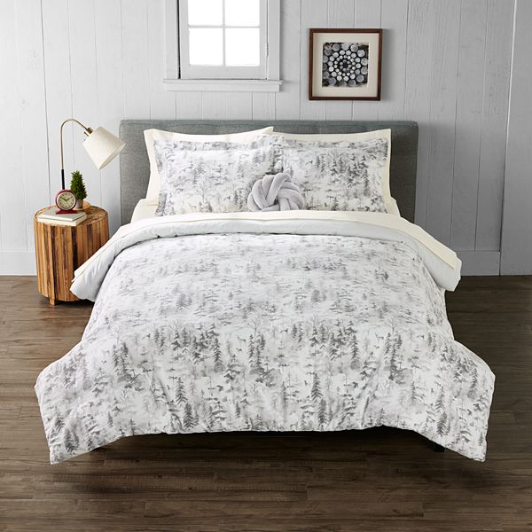 Cuddl Duds® Heavyweight Flannel Watercolor Forest Comforter Set with Shams