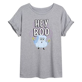 Juniors' SpongeBob "Hey Boo" Halloween Oversized Graphic Tee