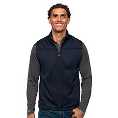 Men's Antigua Heathered Black Dallas Cowboys Course Full-Zip Vest Size: Medium