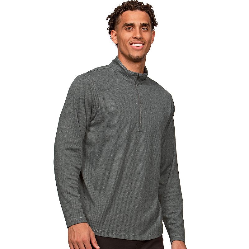 Mens Antigua Quarter-Zip Epic Pullover Top, Size: Small, Grey