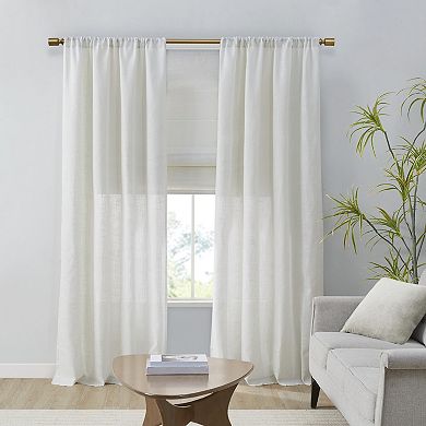 Madison Park Suvi Set of 2 Linen Blend Textured Light Filtering Window Curtain Panels