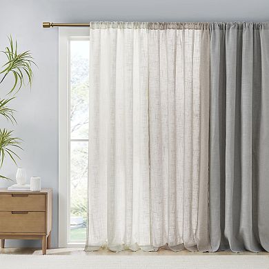 Madison Park Suvi Set of 2 Linen Blend Textured Light Filtering Window Curtain Panels