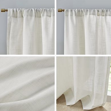 Madison Park Suvi Set of 2 Linen Blend Textured Light Filtering Window Curtain Panels