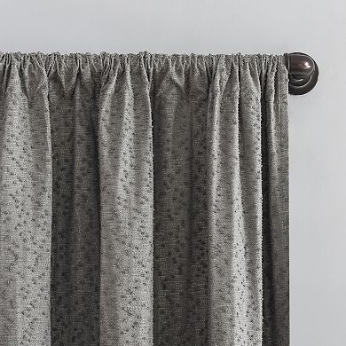 Sun Zero 2-Pack Laurent 100% Blackout Boucle Texture Rod Pocket Window Curtain