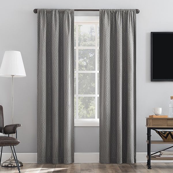 Sun Zero 2Pack Laurent 100 Blackout Boucle Texture Rod Pocket Window Curtain