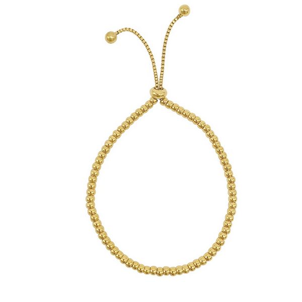 Adornia 14k Gold Plated Bead Adjustable Bracelet