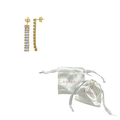 Adornia 14k Gold Plated Crystal Baguette Linear Drop Earrings