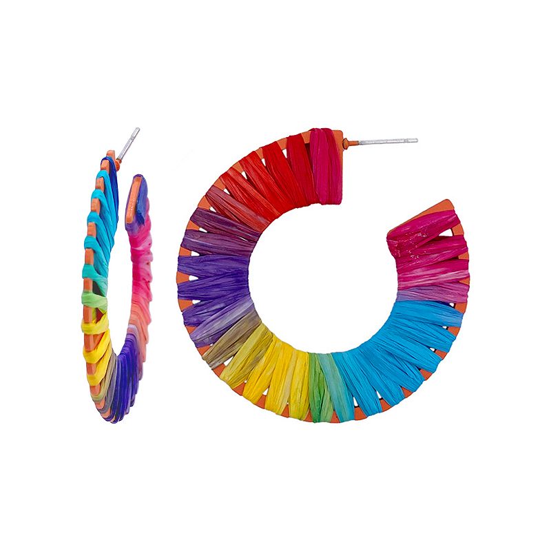 Adornia Multicolor Thread Hoop Earrings, Womens