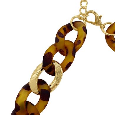 Adornia 14k Gold Plated Simulated Tortoise Shell Curb Chain Necklace