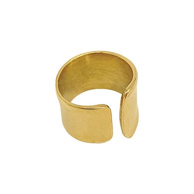 Adornia 14k Gold Plated Tall Open Band Ring