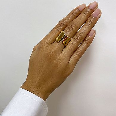 Adornia 14k Gold Plated Tall Open Band Ring