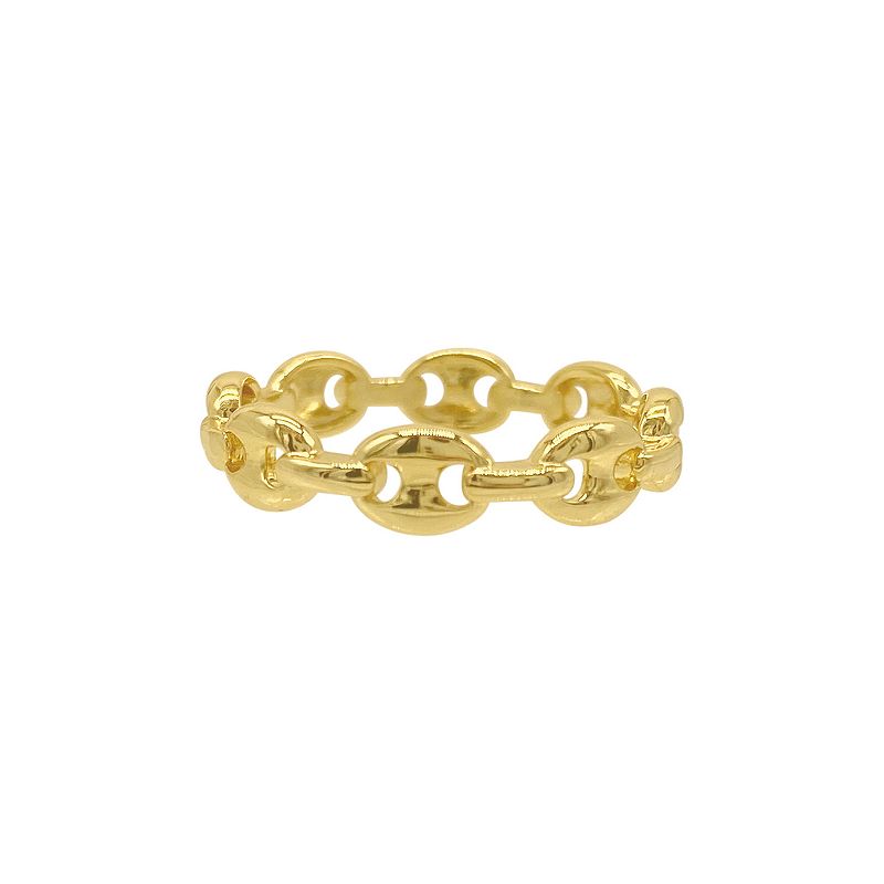 Adornia 14k Gold Plated Mariner Link Ring, Womens, Size: 8