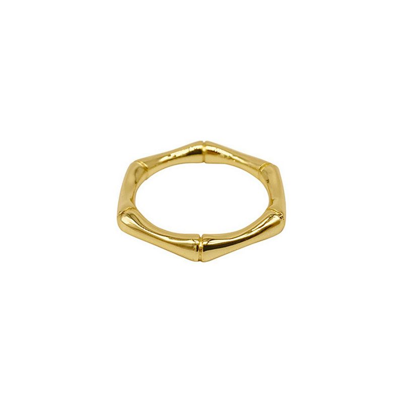 Adornia 14k Gold Plated 3 mm Bamboo Band Ring, Womens, Size: 7