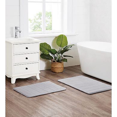 Truly Soft Solid Memory Foam 17x24 2-Piece Bath Rug Set