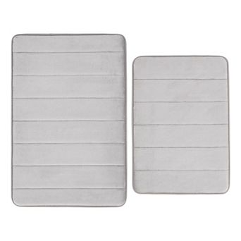 Truly Soft Solid Memory Foam 17x24 and 20x30 2 pc Bath Rug Set