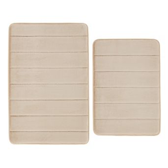 Truly Soft Solid Memory Foam 17x24 and 20x30 2 pc Bath Rug Set