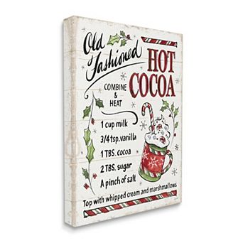 Stupell Home Decor Hot Cocoa Holiday Canvas Wall Art
