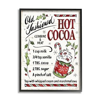 Stupell Home Decor Hot Cocoa Holiday Framed Wall Art