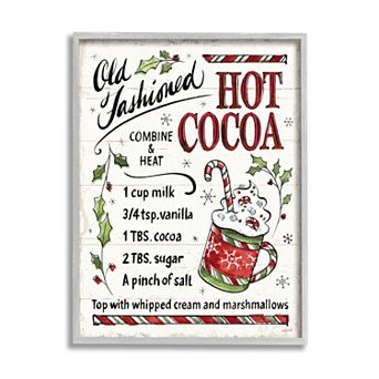 Stupell Home Decor Hot Cocoa Recipe Framed Wall Art