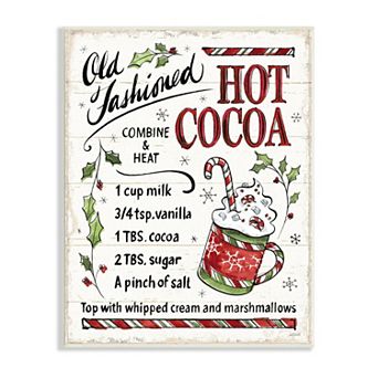Stupell Home Decor Hot Cocoa Recipe Plaque Wall Art