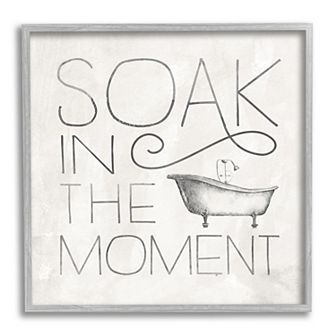 Stupell Home Decor Vintage Inspired Bathroom Soak Framed Wall Art