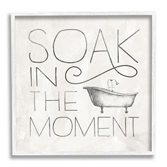 Stupell Home Decor Bathroom Soak Bathtub Framed Wall Art