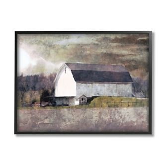 Stupell Home Decor Stormy Sky Country Barn Framed Wall Art