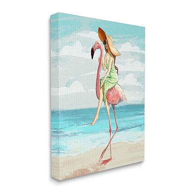 Stupell Home Decor Beach Flamingo Canvas Wall Art