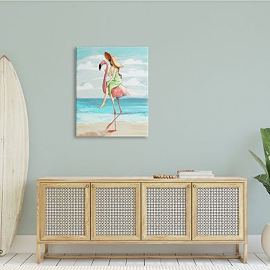 Stupell Home Decor Beach Flamingo Canvas Wall Art