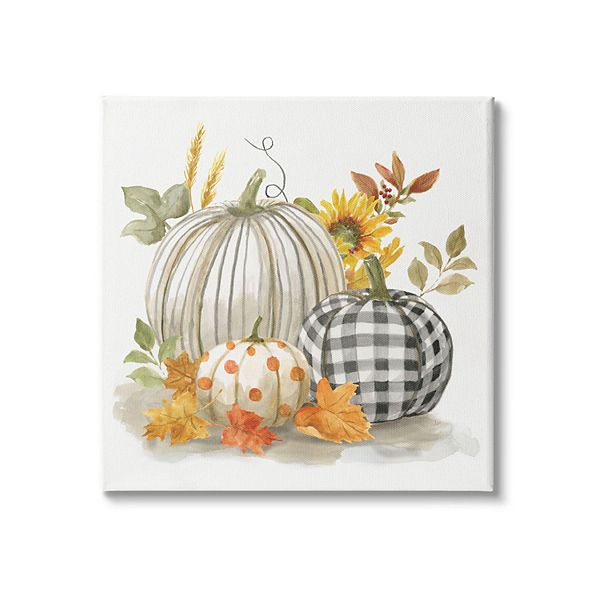 Stupell Home Decor Pattern Pumpkins Autumn Canvas Wall Art