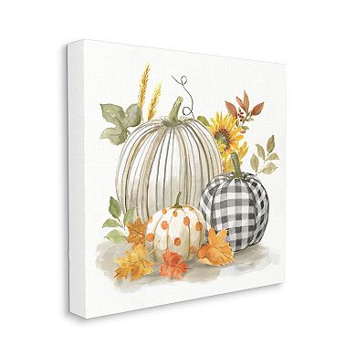 Stupell Home Decor Pattern Pumpkins Autumn Canvas Wall Art