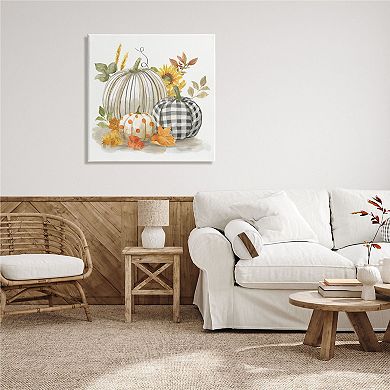 Stupell Home Decor Pattern Pumpkins Autumn Canvas Wall Art