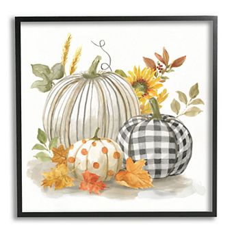 Stupell Home Decor Pattern Pumpkins Autumn Framed Wall Art