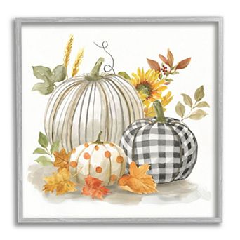 Stupell Home Decor Pattern Pumpkins Harvest Framed Wall Art