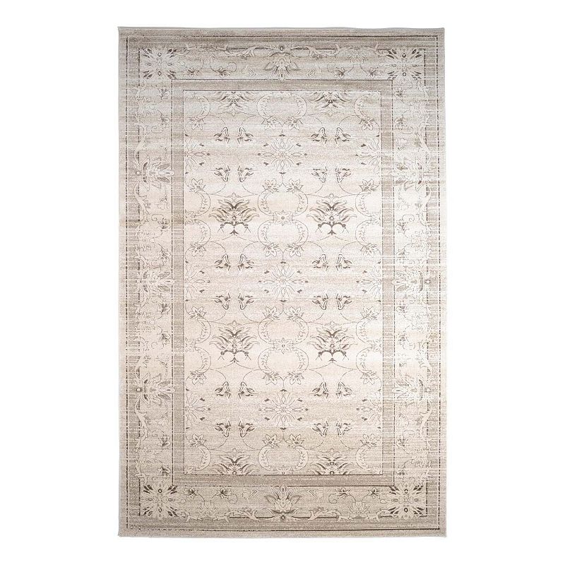 Unique Loom Botanica La Jolla Rug, White, 12Ft Rnd