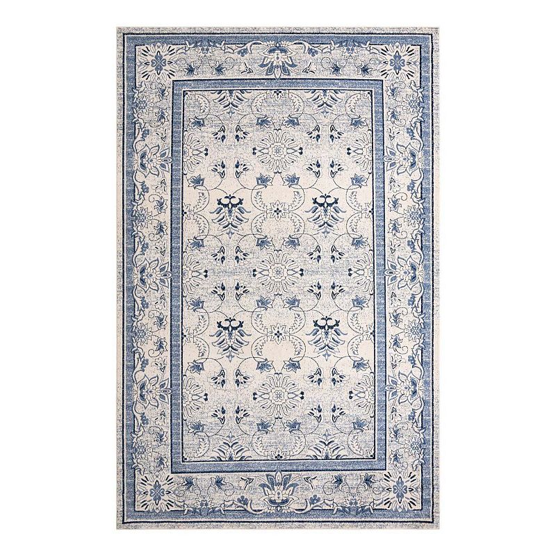 Unique Loom Botanica La Jolla Rug, Blue, 8Ft Sq