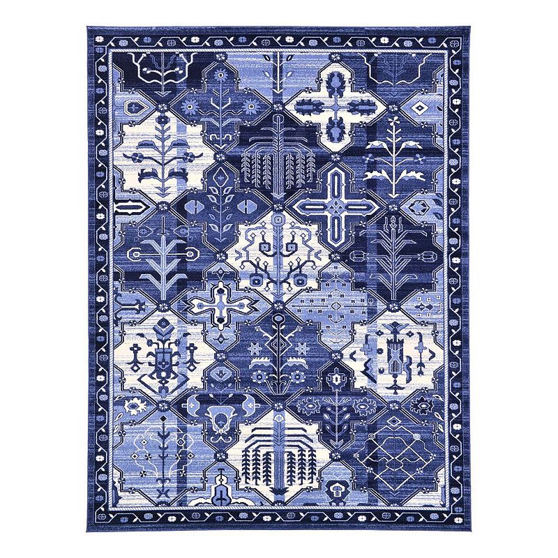 Unique Loom Cathedral La Jolla Rug, Blue, 8Ft Sq