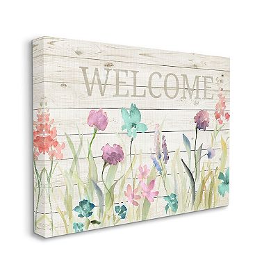 Stupell Home Decor Welcome Spring Wildflower Canvas Wall Art