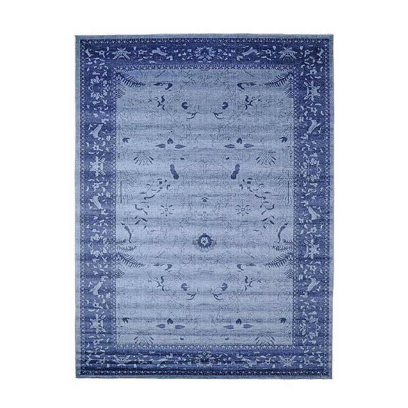 Unique Loom Floral La Jolla Rug, Blue, 8X10 Ft