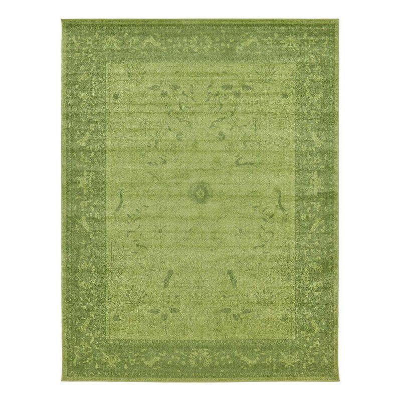 Unique Loom Floral La Jolla Rug, Green, 12Ft Rnd