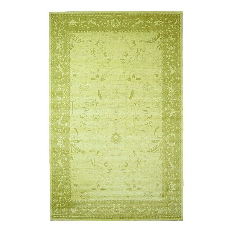 Unique Loom Floral La Jolla Rug, Green, 7X10 Ft