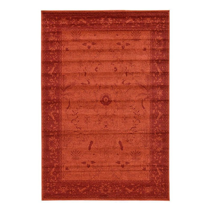 Unique Loom Floral La Jolla Rug, Orange, 10X13 Ft