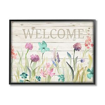 Stupell Home Decor Welcome Spring Wildflower Framed Wall Art