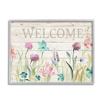 Stupell Home Decor Welcome Spring Meadow Framed Wall Art
